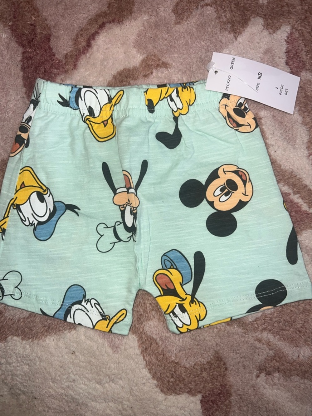 NEW Disney Mint Green "Best Pals" Character Short Matching Set - Picture 7 of 11